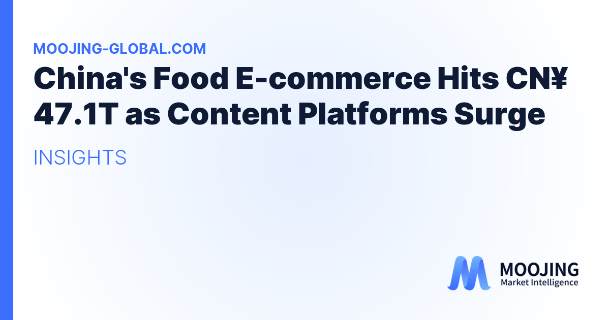 China's Food E-commerce Hits CN¥ 47.1T as Content Platforms Surge